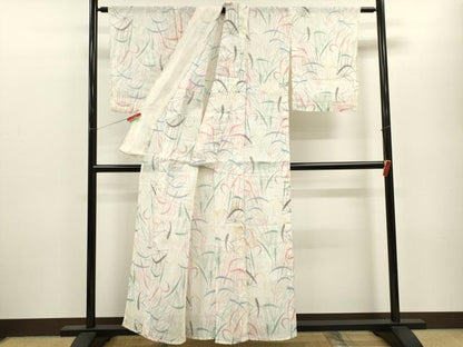 平和屋着物＊夏物 小千谷ちぢみ 吉祥文 麻 逸品 CABB9809ze