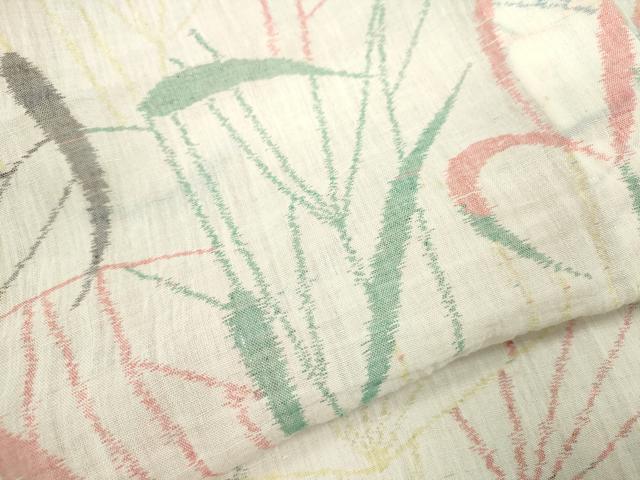 平和屋着物＊夏物 小千谷ちぢみ 吉祥文 麻 逸品 CABB9809ze