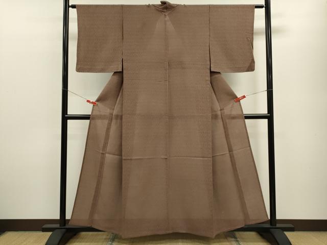 平和屋着物＊夏物 色無地 紗 吉祥紋紗 銀煤竹色 正絹 逸品 CABB9816ze