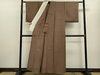 平和屋着物＊夏物 色無地 紗 吉祥紋紗 銀煤竹色 正絹 逸品 CABB9816ze