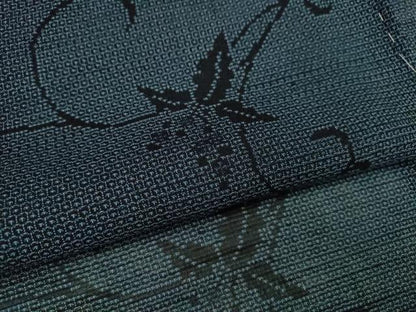 平和屋着物＊夏物 結城紬 夏結城 100亀甲 花唐草文 正絹 逸品 未使用 CABB9817ze