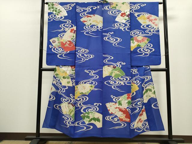 平和屋着物＊夏物 小振袖 絽 流水地紙草花文 正絹 逸品 CABB9820ze