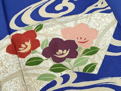 平和屋着物＊夏物 小振袖 絽 流水地紙草花文 正絹 逸品 CABB9820ze