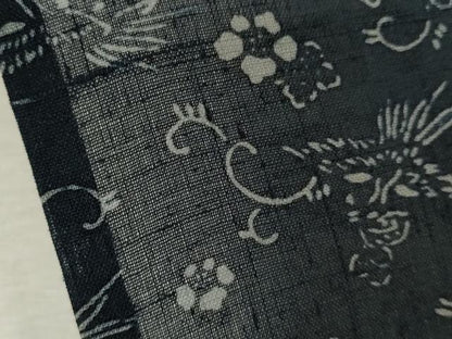 平和屋着物＊夏物 小紋 紗紬 型染め 鳳凰花唐草文 正絹 逸品 CABB9824ze