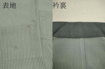 平和屋着物＊夏物 男性 縦絽 薄雲鼠色 正絹 逸品 CABB9831ze