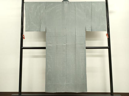 平和屋着物＊夏物 男性 縦絽 薄雲鼠色 正絹 逸品 CABB9831ze