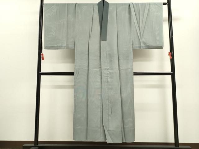 平和屋着物＊夏物 男性 縦絽 薄雲鼠色 正絹 逸品 CABB9831ze