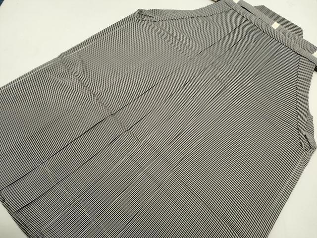 平和屋着物＊夏物　男性　馬乗り袴　縦絽　縞　正絹　逸品　CABB9844ze