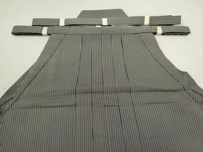 平和屋着物＊夏物　男性　馬乗り袴　縦絽　縞　正絹　逸品　CABB9844ze
