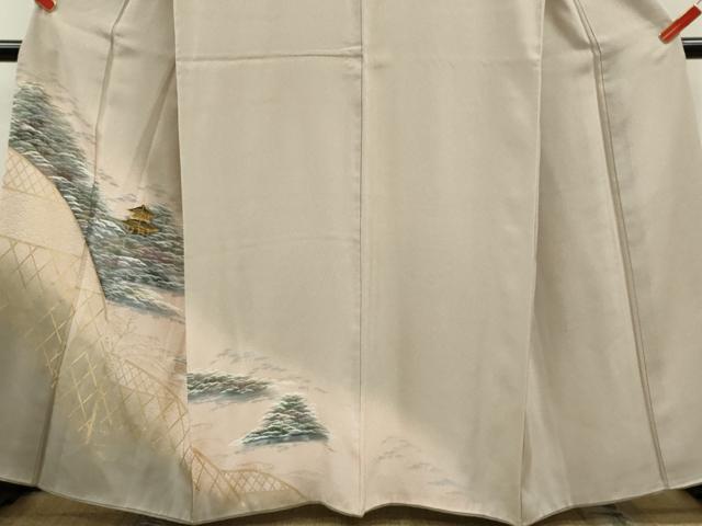 平和屋着物■訪問着 手描き 籬風景文 暈し染め 金彩 正絹 逸品 CABB9869ze