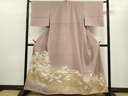 平和屋着物■豪華色留袖　駒刺繍　松竹梅扇面花文　暈し染め　金彩　正絹　逸品　CABB9885ze