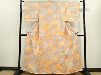 平和屋着物■上質な小紋 枝花文 暈し染め 正絹 逸品 CABB9886ze