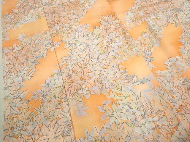 平和屋着物■上質な小紋 枝花文 暈し染め 正絹 逸品 CABB9886ze