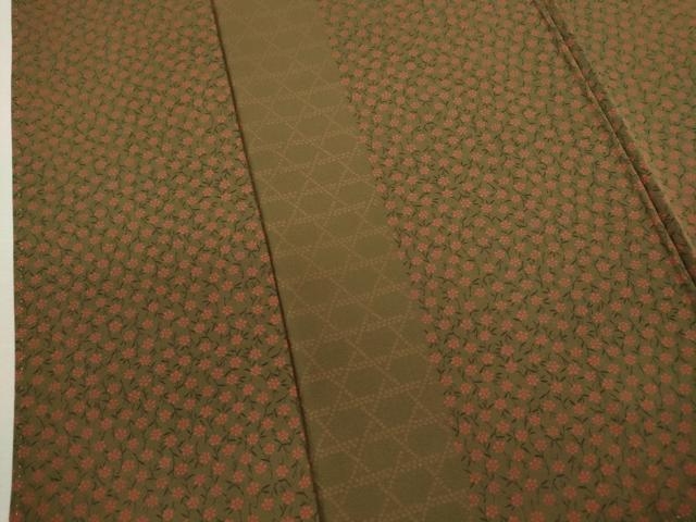 平和屋着物■上質な小紋 籠目草花間道 正絹 逸品 CABB9904ze