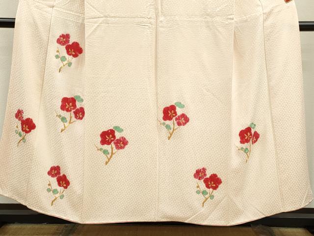 平和屋着物■訪問着 駒刺繍 絞り 枝花文 正絹 逸品 CABB9935ze