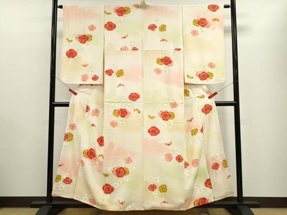 平和屋着物■上質な小紋 枝梅文 暈し染め 金彩 正絹 逸品 CABB9936ze