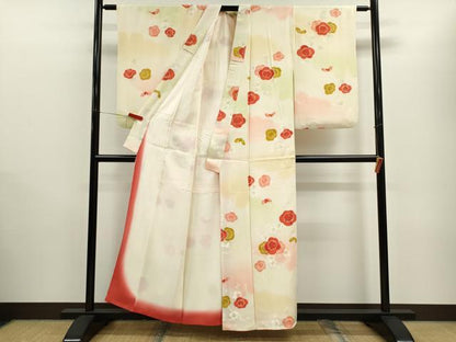 平和屋着物■上質な小紋 枝梅文 暈し染め 金彩 正絹 逸品 CABB9936ze