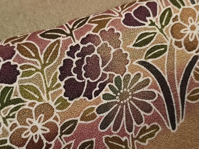 平和屋着物■訪問着 草花文 暈し染め 正絹 逸品 CABB9939ze