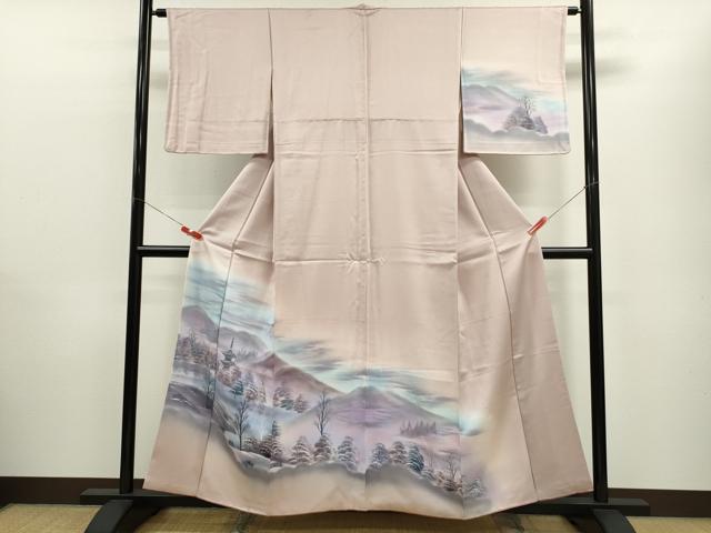 平和屋着物■訪問着 手描き 遠山風景文 暈し染め 正絹 逸品 CABB9942ze