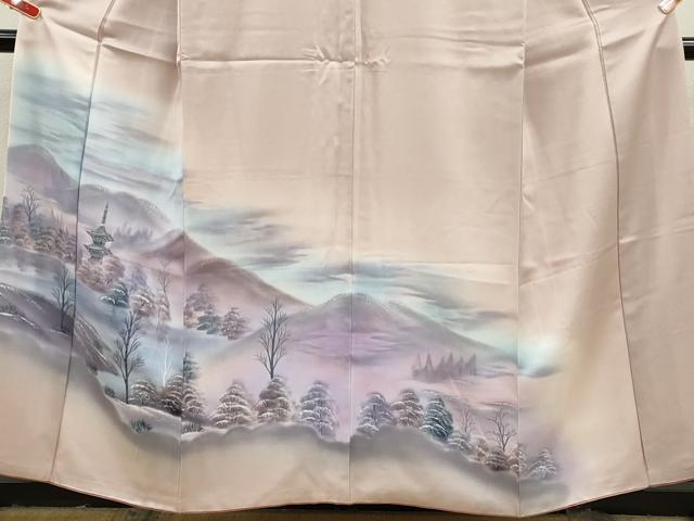 平和屋着物■訪問着 手描き 遠山風景文 暈し染め 正絹 逸品 CABB9942ze