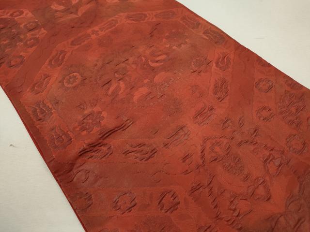 平和屋着物◎六通柄袋帯　ふくれ織　花唐草文　正絹　逸品　CABB9961ze