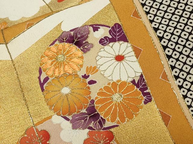 平和屋着物■豪華黒留袖 駒刺繍 屏風草花文 暈し染め 金彩 正絹 逸品 CABC0026ev