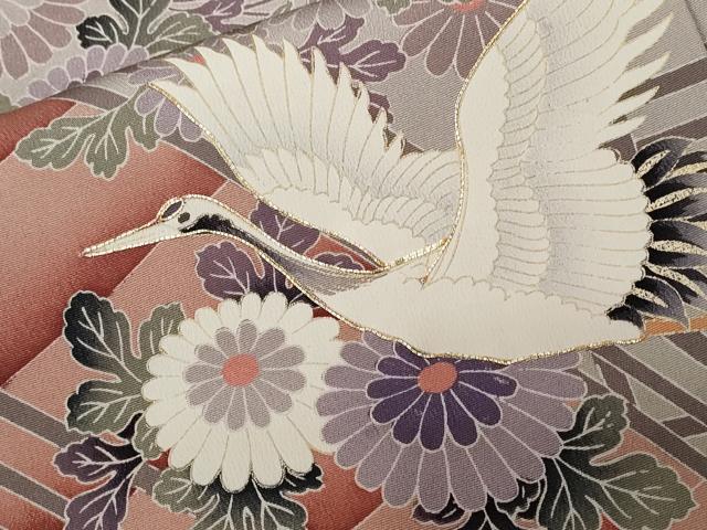 平和屋着物■豪華黒留袖　総刺繍　駒刺繍　飛鶴渡り橋花文　正絹　逸品　CABC0045ev