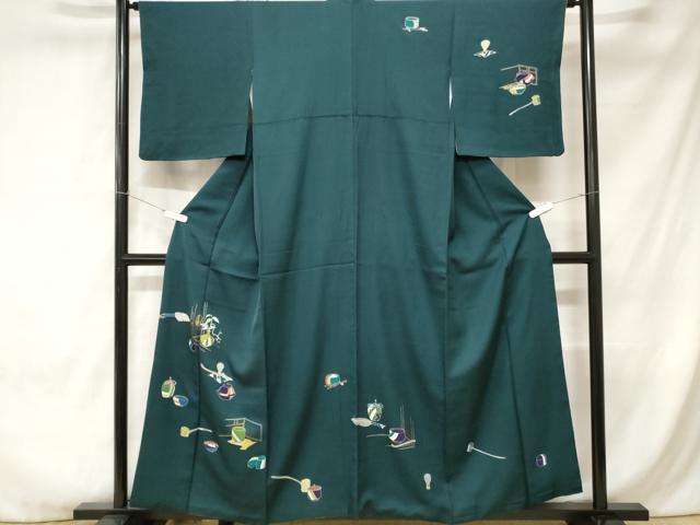 平和屋着物■訪問着 茶器 仕覆 金彩 正絹 逸品 CABC0062ev