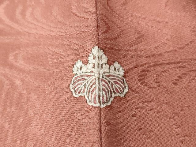 平和屋着物■上質な色無地 流水菱重ね地紋 薄紅色 正絹 逸品 CABC0069ev