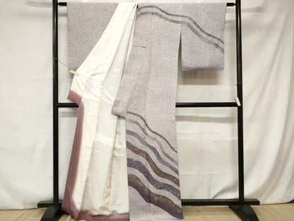平和屋着物■訪問着 扇面七宝立涌花文 金銀彩 正絹 逸品 CABC0103ev