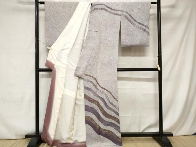 平和屋着物■訪問着 扇面七宝立涌花文 金銀彩 正絹 逸品 CABC0103ev