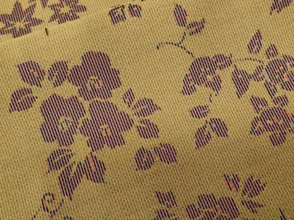 平和屋着物■上質なお召　草花文　正絹　逸品　CABC0107ev