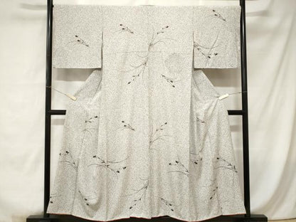 平和屋着物■上質な小紋 草花文 たたき染め 金彩 正絹 逸品 CABC0122ev