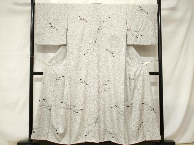 平和屋着物■上質な小紋 草花文 たたき染め 金彩 正絹 逸品 CABC0122ev