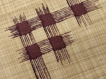 平和屋着物■上質な紬 井桁絣文様 正絹 逸品 CABC0145ev