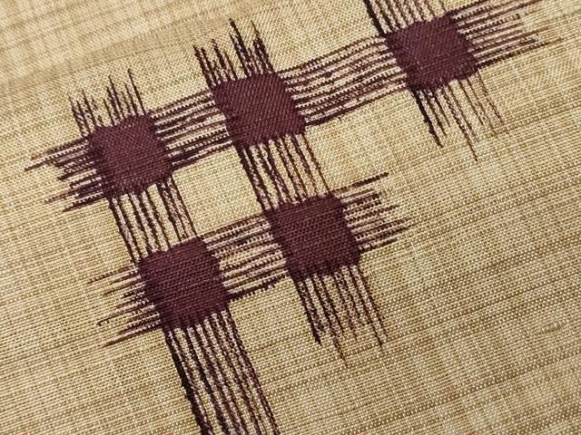 平和屋着物■上質な紬 井桁絣文様 正絹 逸品 CABC0145ev