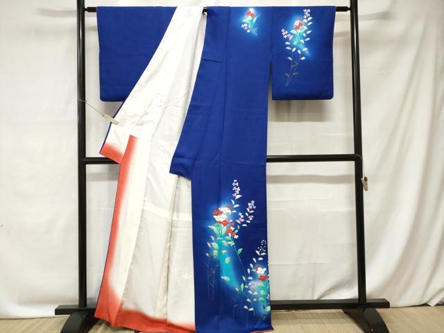 平和屋着物■訪問着 枝花文 暈し染め 正絹 逸品 CABC0157ev