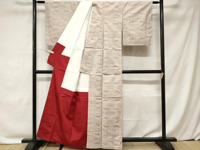 平和屋着物■上質な紬 松文 正絹 逸品 CABC0175ev