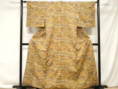 平和屋着物■上質な小紋 人物風景文 正絹 逸品 CABC0226ev