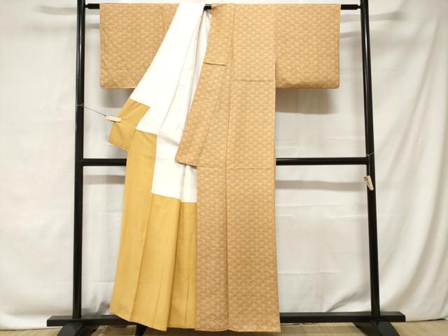 平和屋着物■上質な小紋 青海波文 正絹 逸品 CABC0252ev