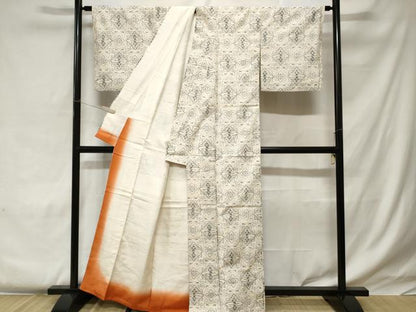 平和屋着物■上質な紬 双鶴花文 正絹 逸品 CABC0259ev