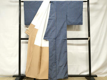 平和屋着物■上質な紬 縞 正絹 逸品 CABC0303ev