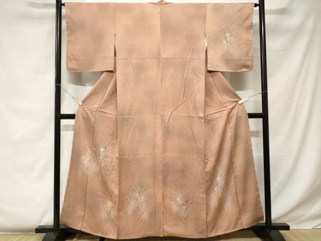 平和屋着物■訪問着 刺繍 手描き 草花文 暈し染め 正絹 逸品 CABC0313ev
