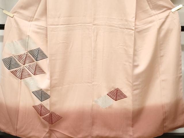 平和屋着物■訪問着 駒刺繍 松葉文 暈し染め 正絹 逸品 CABC0315ev