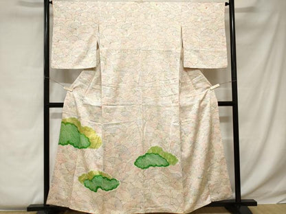 平和屋着物■色留訪問着　絞り　扇面尽くし　金彩　正絹　逸品　CABC0348ev