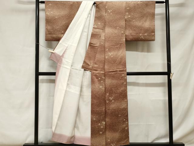 平和屋着物■上質な小紋 枝花文 暈し染め 正絹 逸品 CABC0350ev