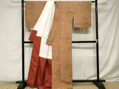 平和屋着物■上質な小紋 更紗花鳥文 正絹 逸品 CABC0355ev