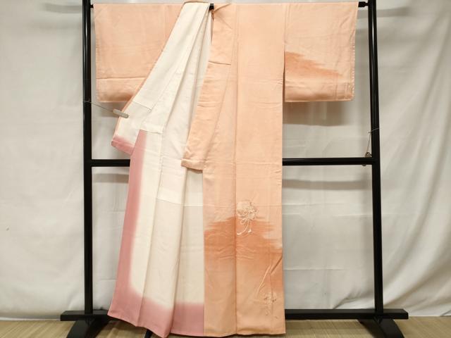 平和屋着物■訪問着 刺繍 鏡裏花文 暈し染め 正絹 逸品 CABC0357ev