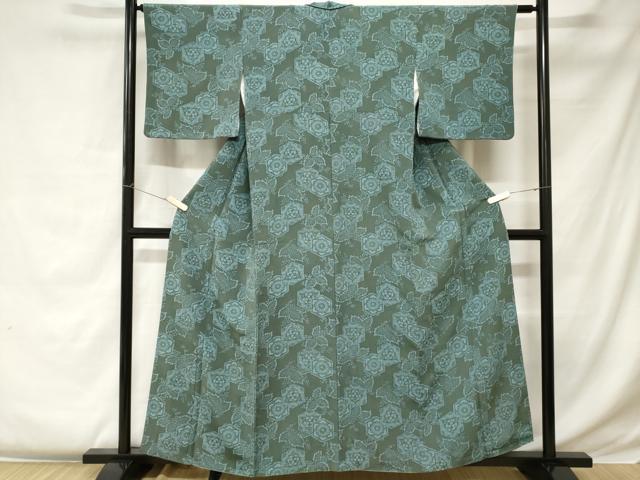 平和屋着物■上質な小紋 亀甲重ね花文 正絹 逸品 CABC0364ev