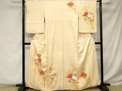 平和屋着物■訪問着 枝花文 暈し染め 金彩 正絹 逸品 CABC0369ev